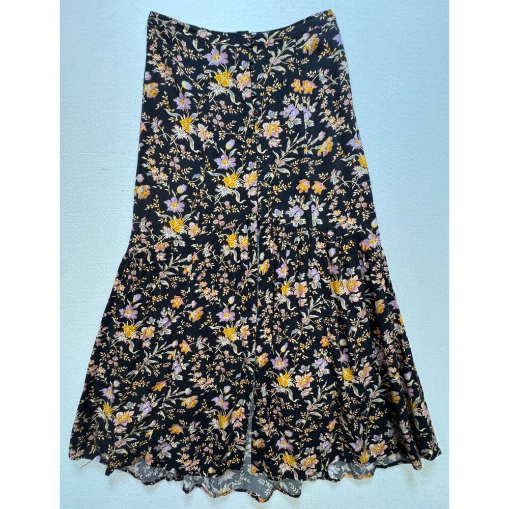 American Eagle Outfitters Womens Boho Festival Pleated Maxi Skirt  Sz 10 Floral